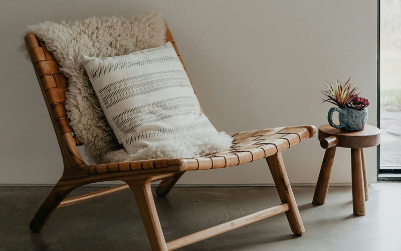 a chair with a pillow